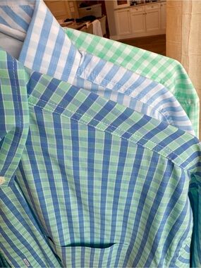 Bundle performance johnnie-O pastel colors Gingham Button-Downs - great conditi
